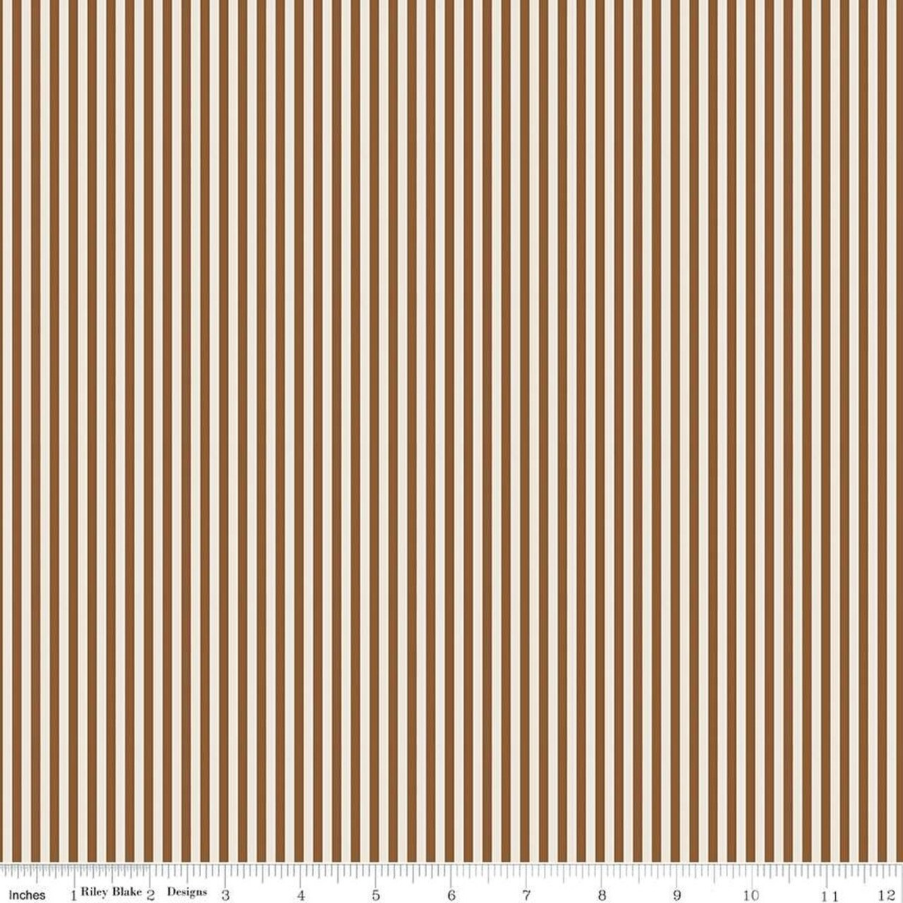 Fabric Riley Blake Basics Ivory/Teddy Bear 1/8" Stripes by the Quarter Yard C505-TEDDYBEAR